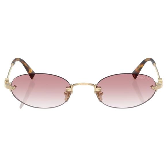 New MIU MIU Sunglasses Gold Metal Pink Oval Authentic Gradient MIU MIU - Picture 2 of 6